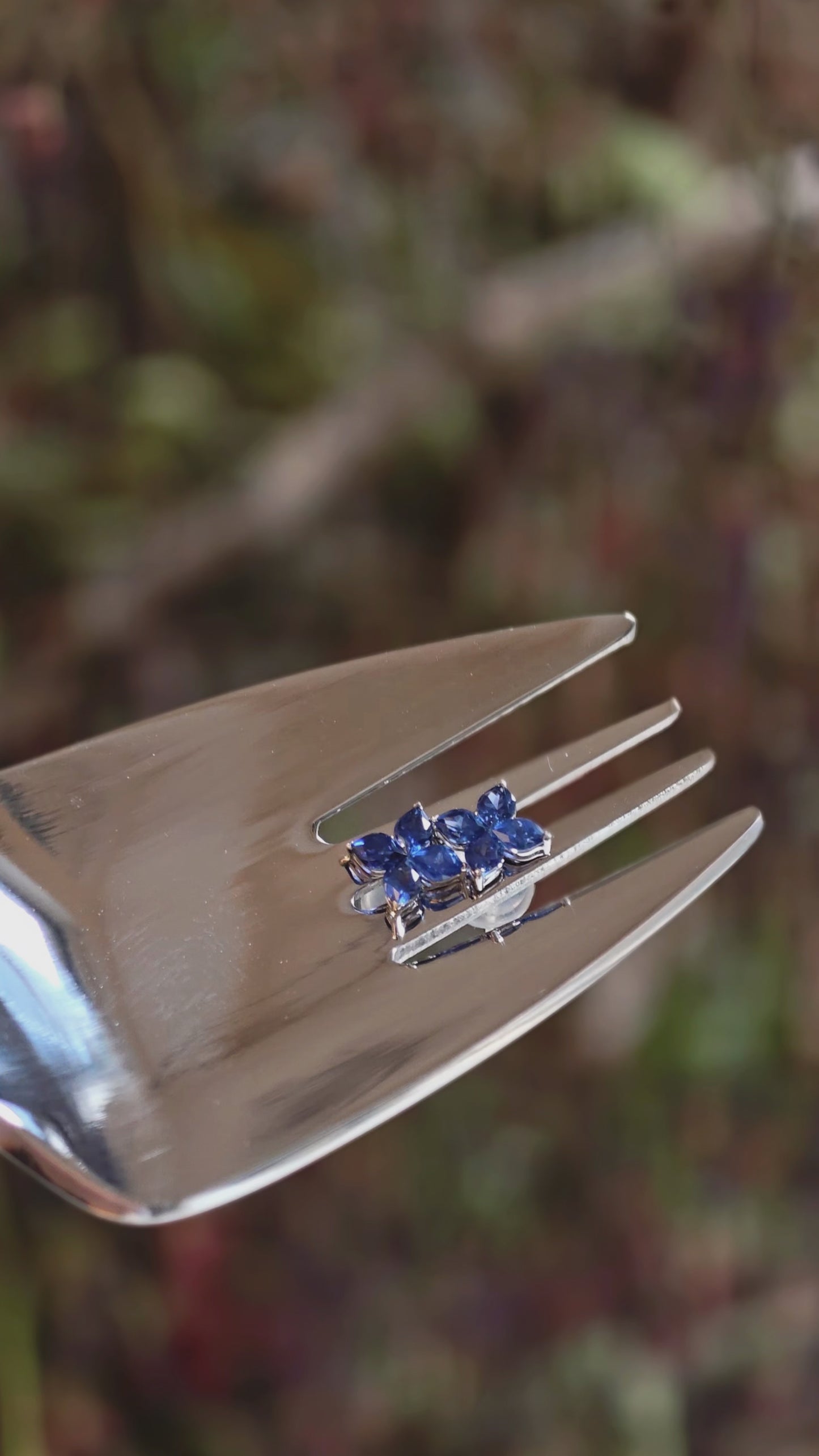 Sapphire Bloom Stud Earrings 18 Karat White Gold