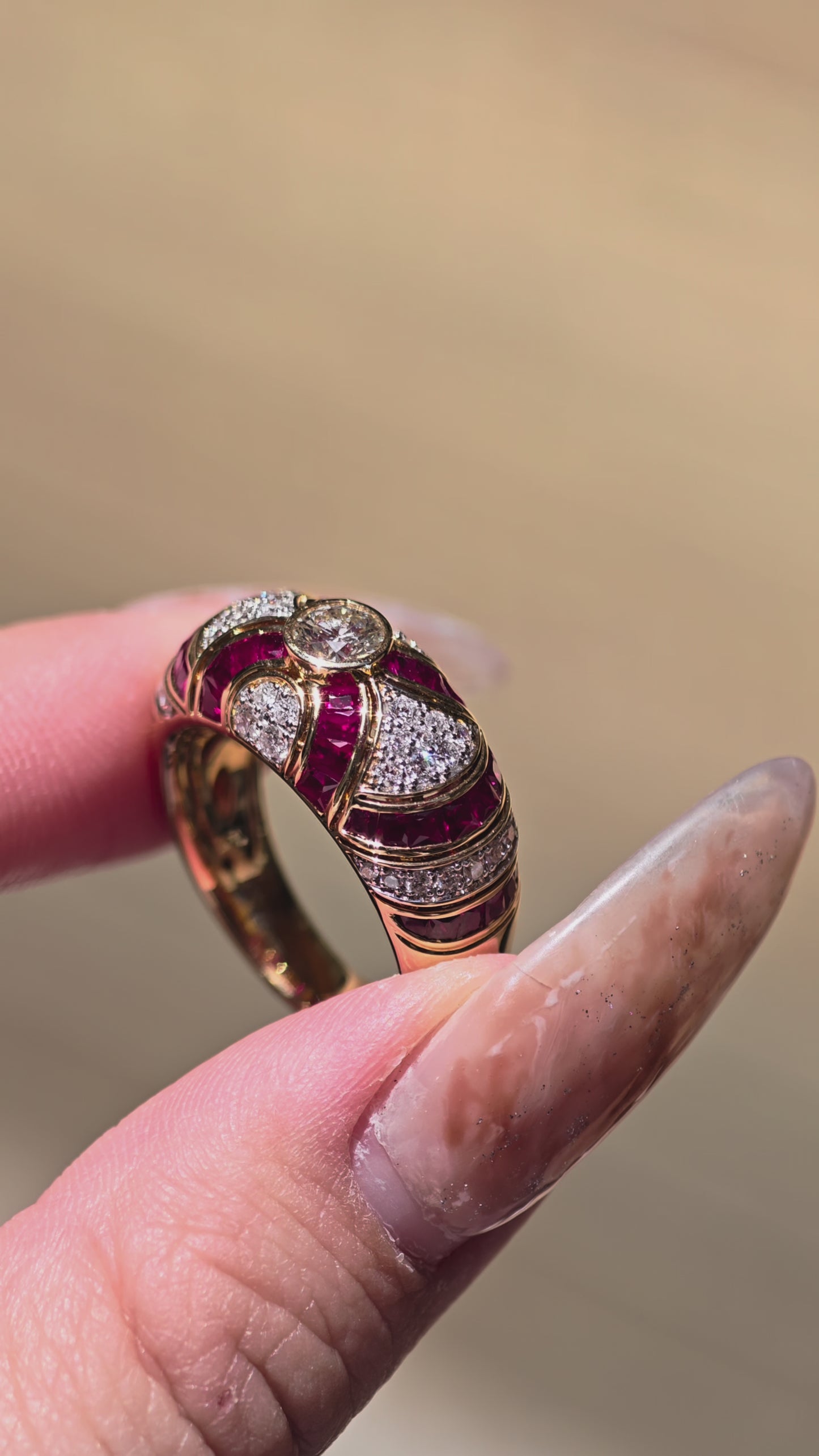 Ruby Radiance Dome Ring 18 Karat Yellow Gold